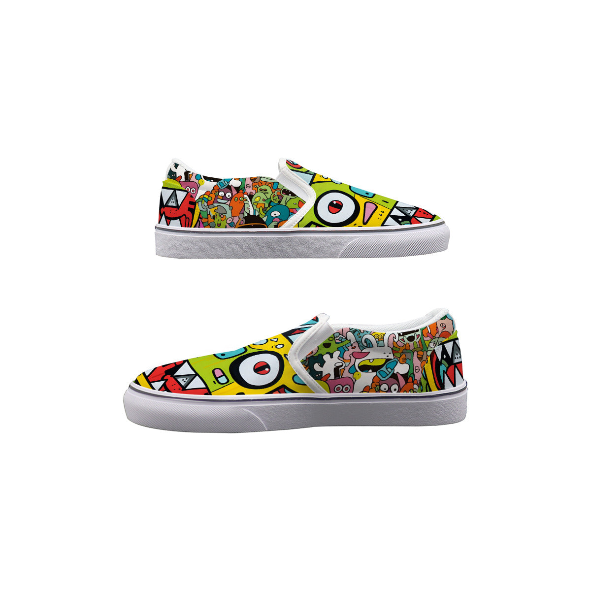Cute Kid's Slip On Sneakers with All Over Print