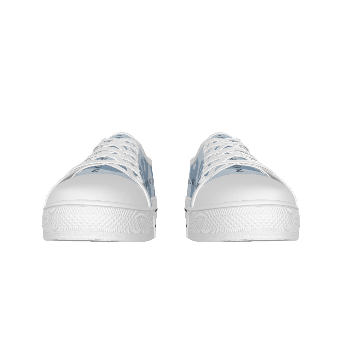 All-Over Print Women's White Sole Canvas Sneakers