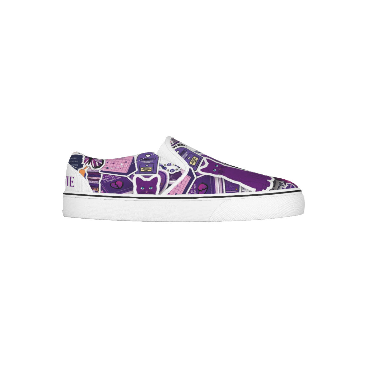 Tay's Version Sticker Fun All Over Print Kid's Slip On Sneakers