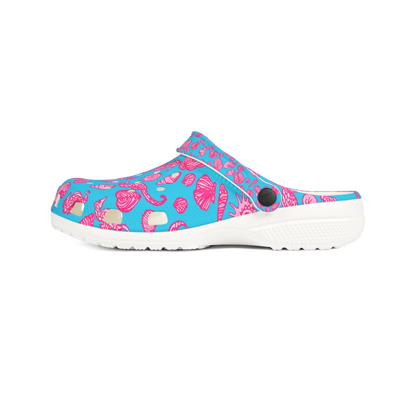 All Over Print Coastal Seashore Shells Island Life Foam Clogs