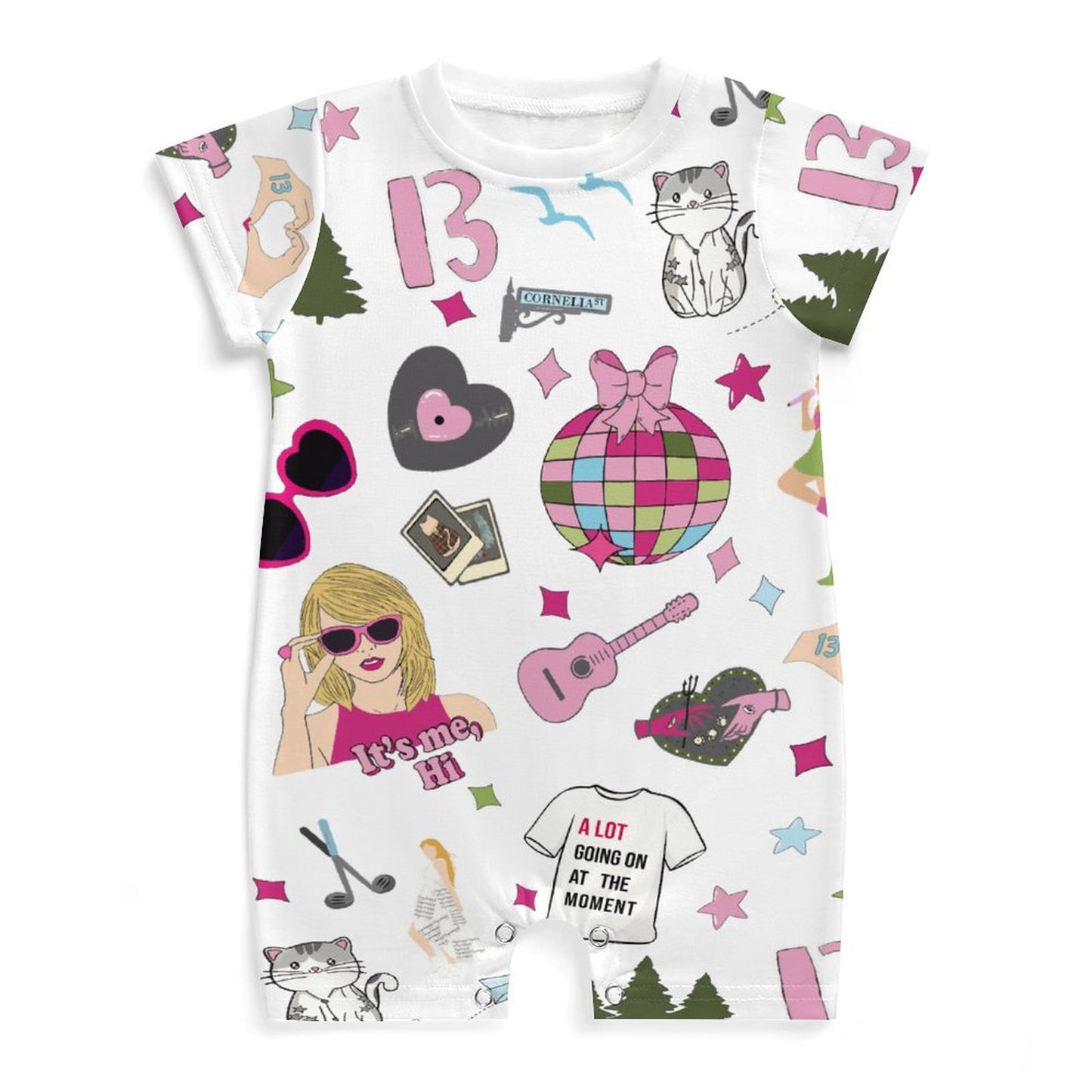 180gsm Faux Cotton Short Sleeve Baby Bodysuit Romper PLR (All-Over Printing)