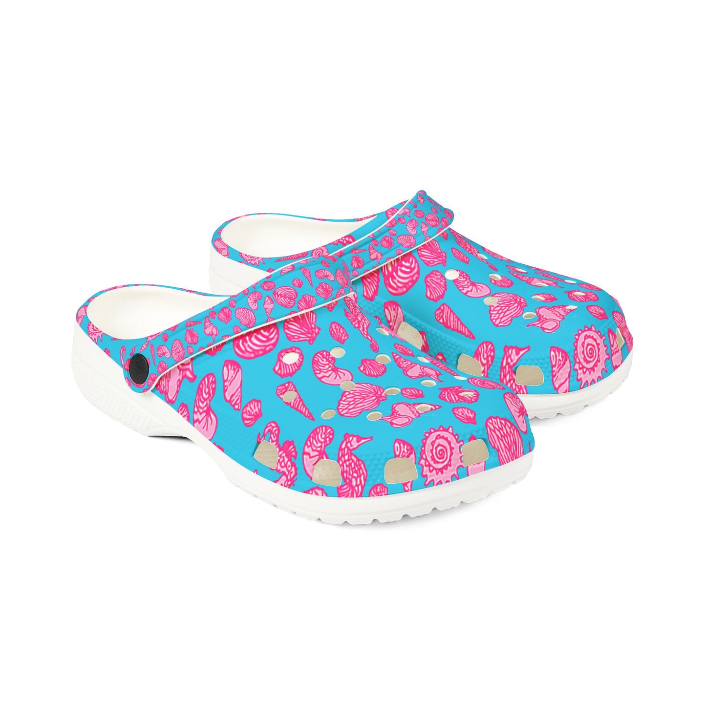 All Over Print Coastal Seashore Shells Island Life Foam Clogs