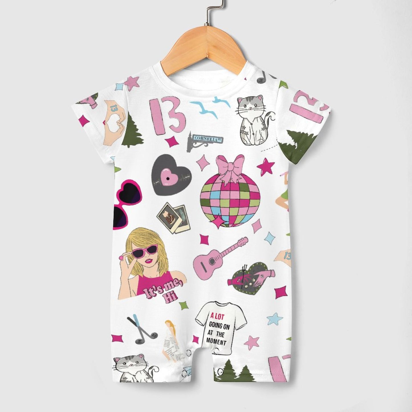 180gsm Faux Cotton Short Sleeve Baby Bodysuit Romper PLR (All-Over Printing)