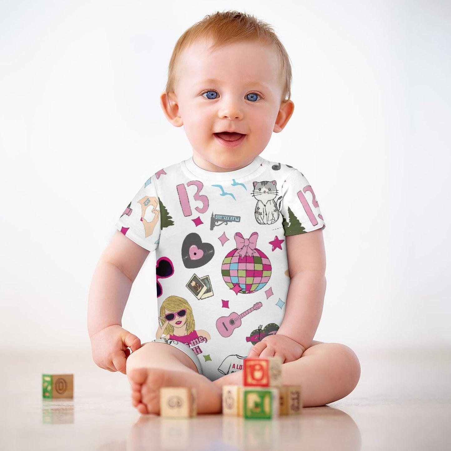 180gsm Faux Cotton Short Sleeve Baby Bodysuit Romper PLR (All-Over Printing)