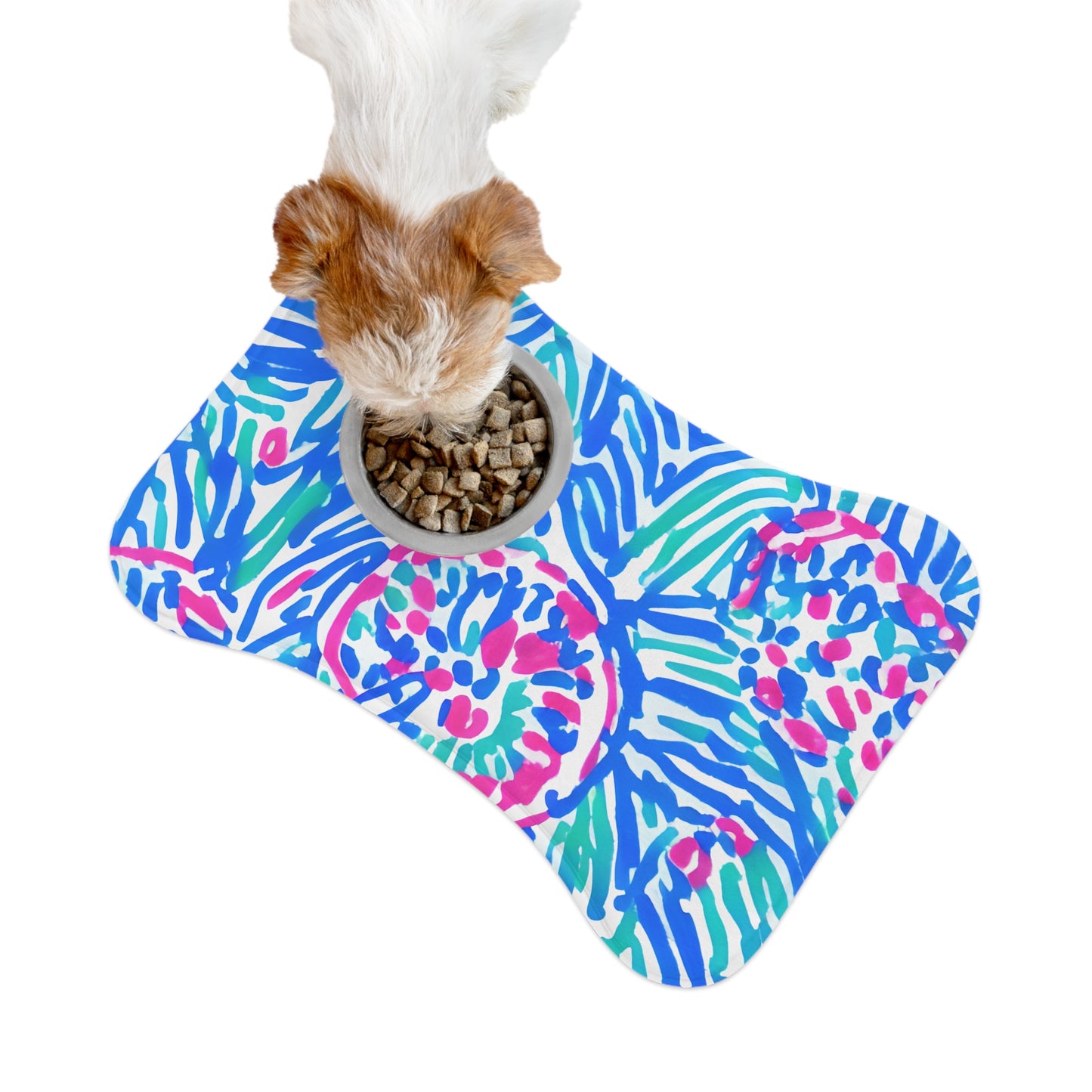 Pet Feeding Mats with Coastal Lilly Inspired All Over Print