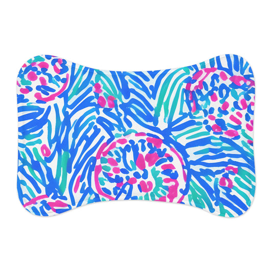 Pet Feeding Mats with Coastal Lilly Inspired All Over Print