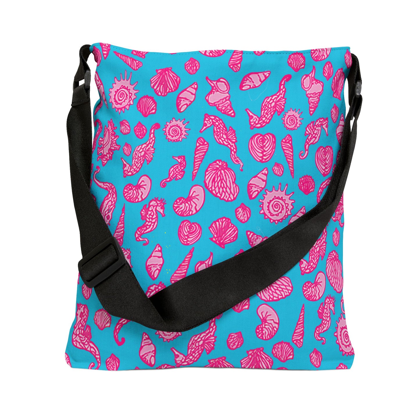 Adjustable Tote Bag with All Over Coastal Seashore Lilly Inspired Print