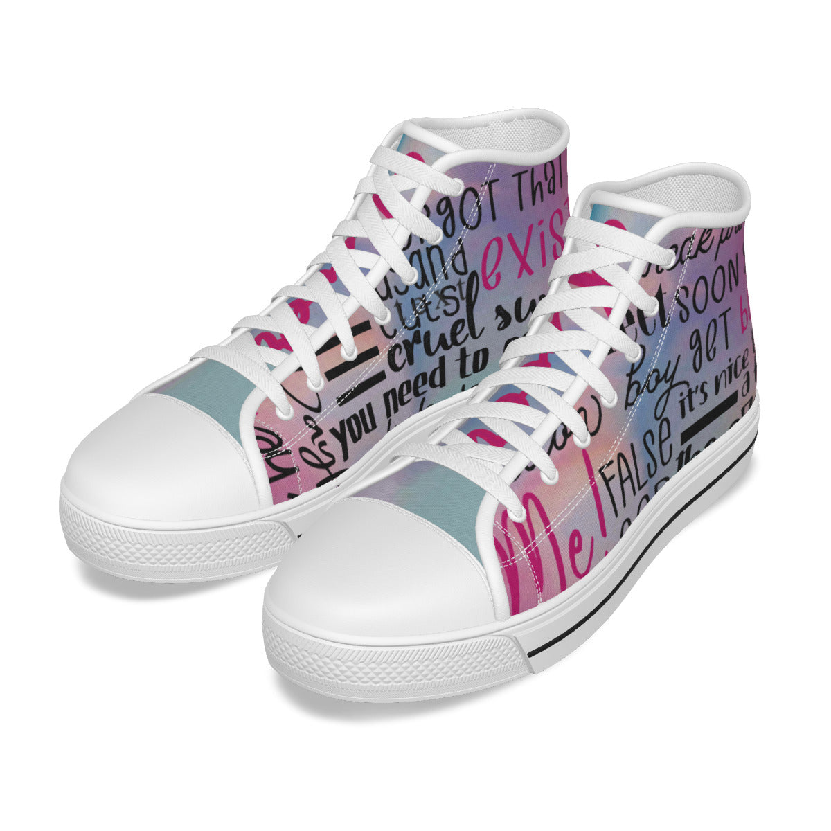 All Over Print Women's High Top Canvas Sneakers