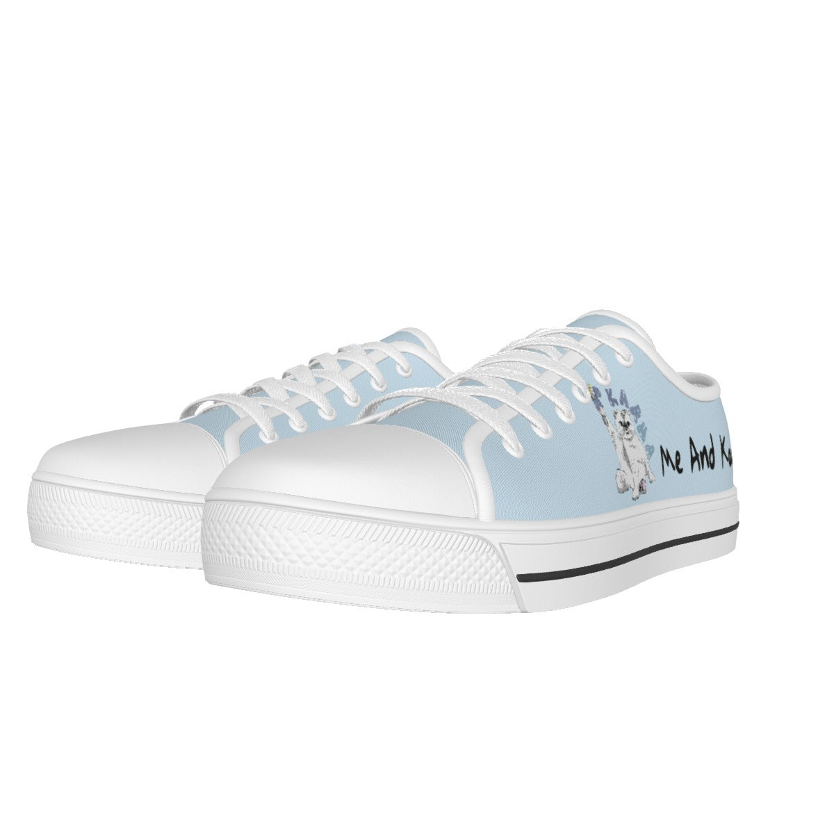 All-over Print Women's White Sole Canvas Sneakers