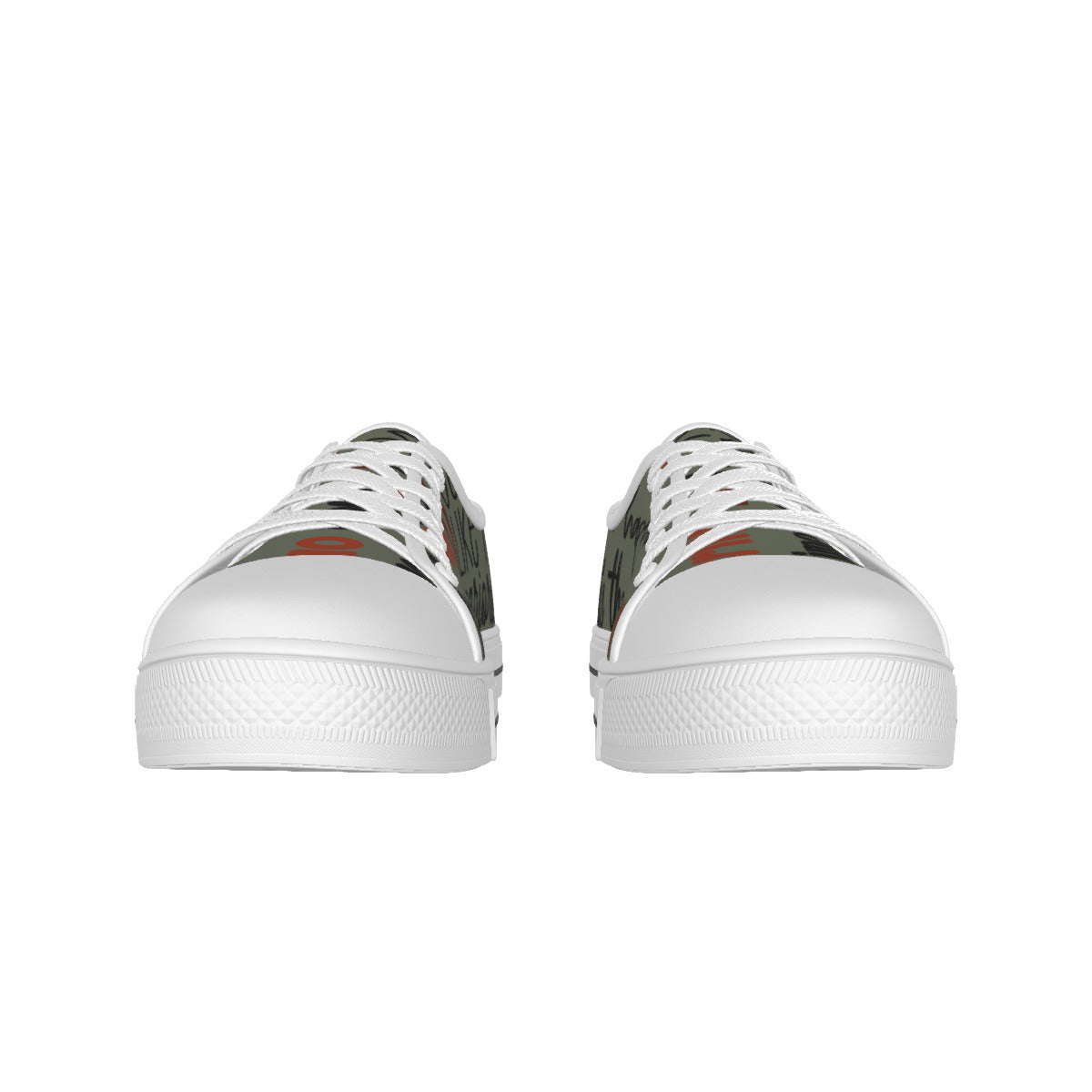 All-over Print Women's White Sole Canvas Shoes