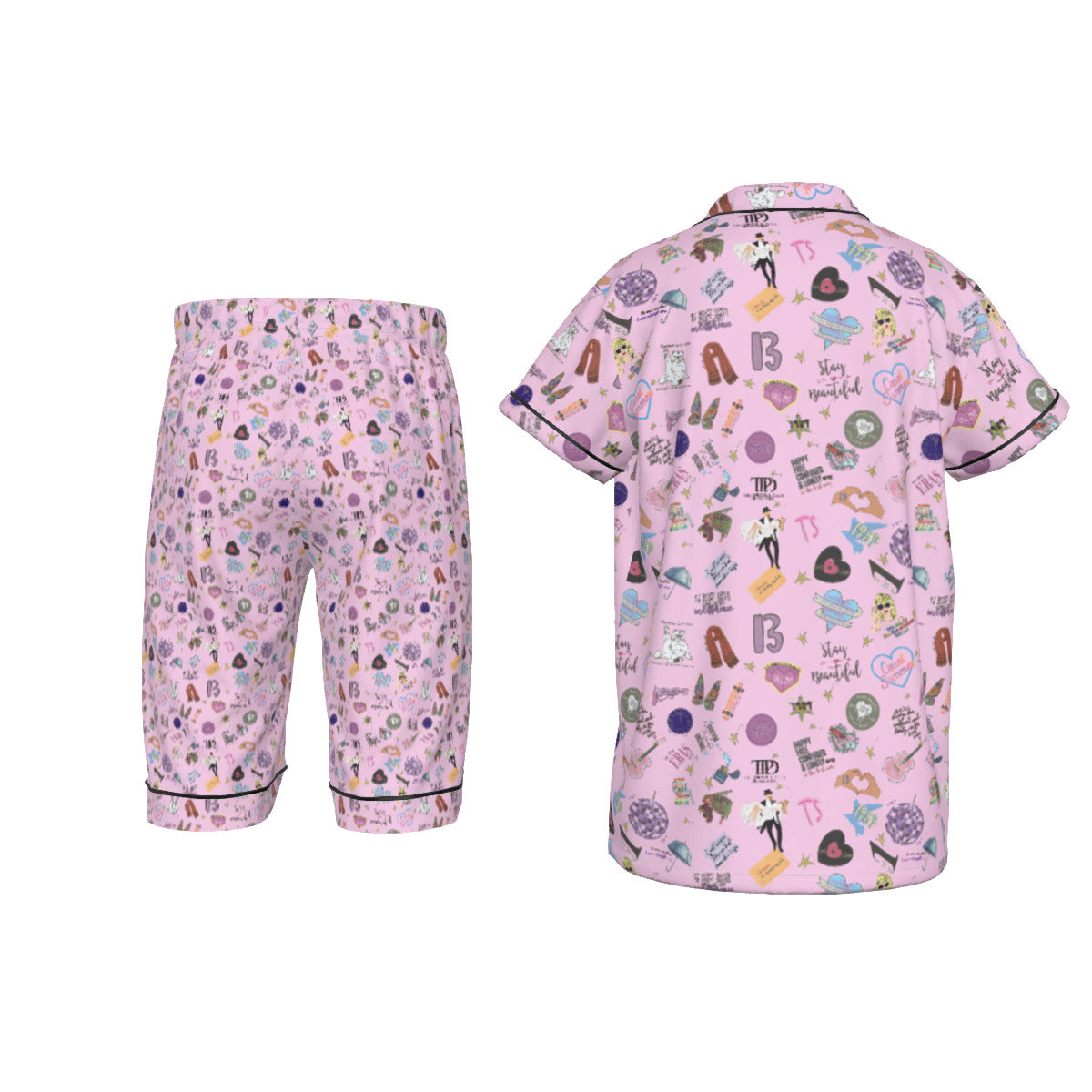 Swiftie All-Over Print Kid's Imitation Silk Short Capri Pajamas