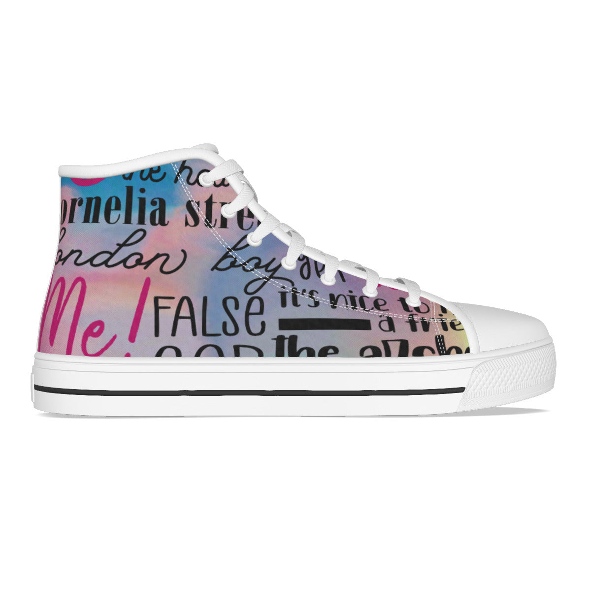 All Over Print Women's High Top Canvas Sneakers