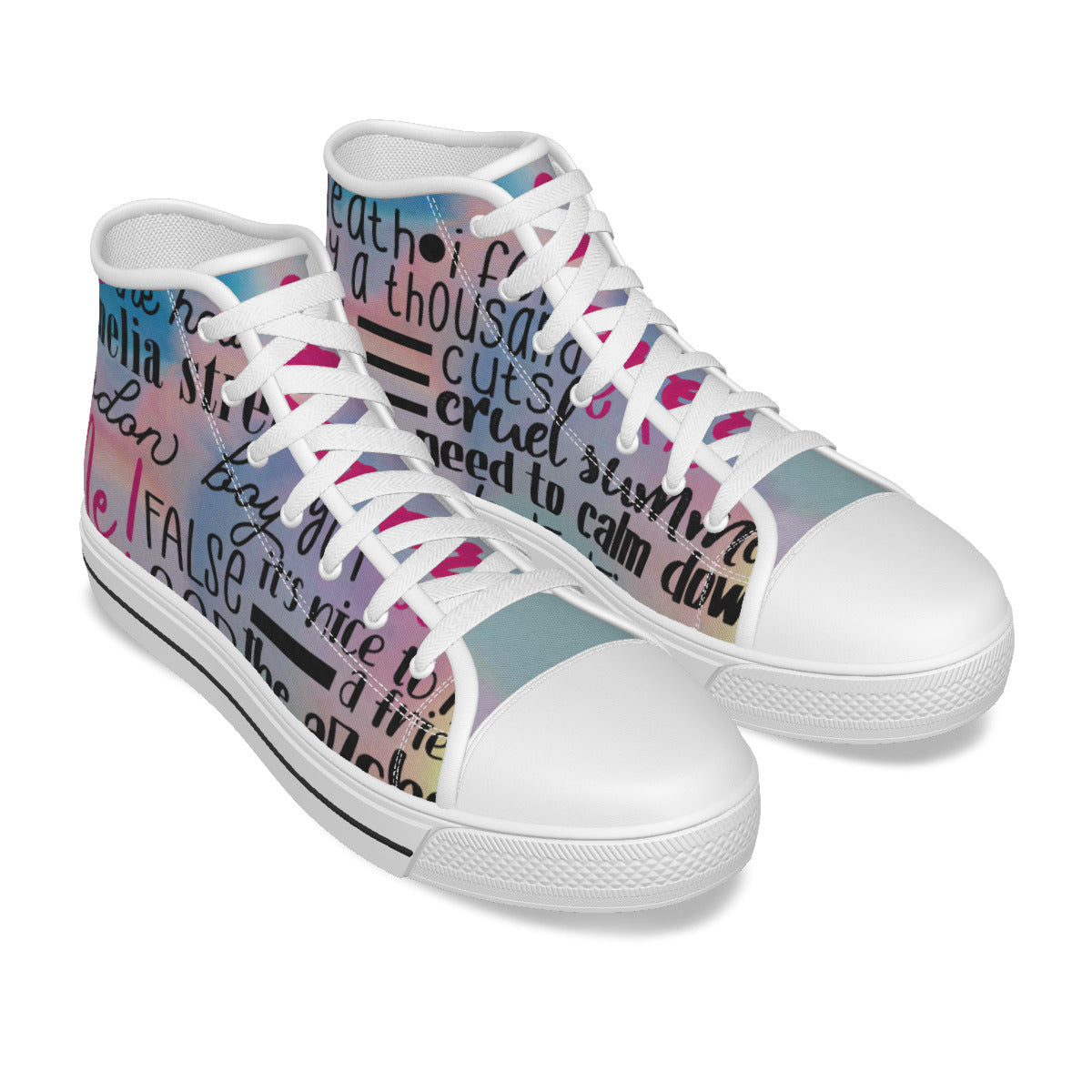 All Over Print Women's High Top Canvas Sneakers