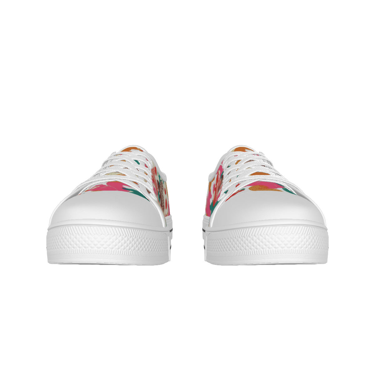 All-over Print Women's White Sole Canvas Sneakers