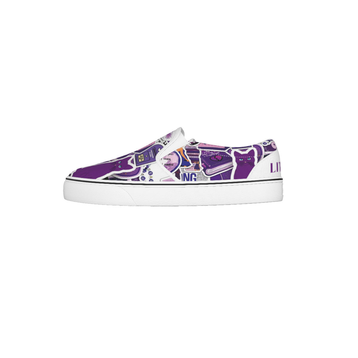 Tay's Version Sticker Fun All Over Print Kid's Slip On Sneakers