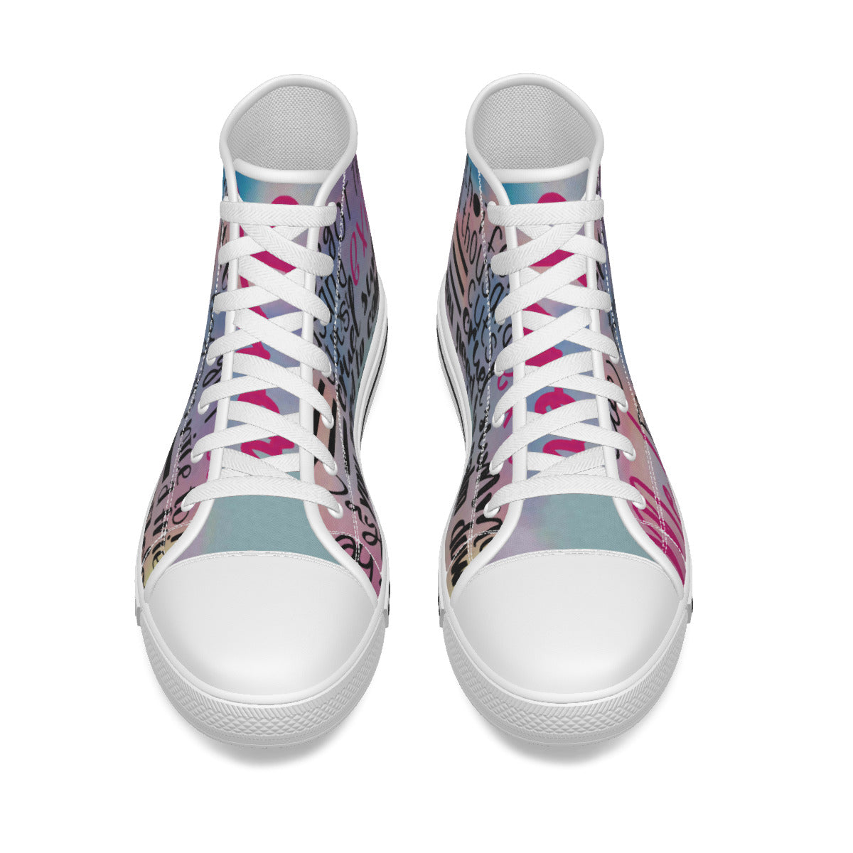 All Over Print Women's High Top Canvas Sneakers