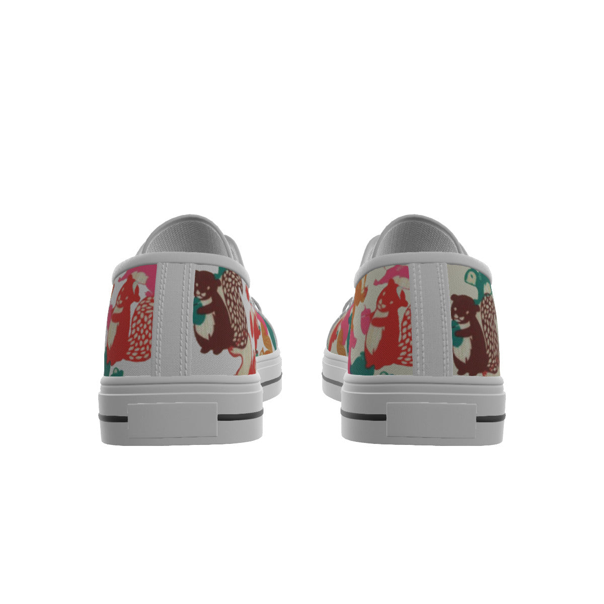 All-over Print Women's White Sole Canvas Sneakers