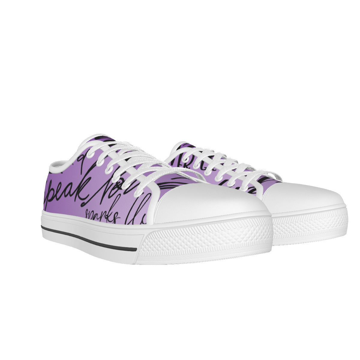 All-over Print Women's White Sole Canvas Sneakers