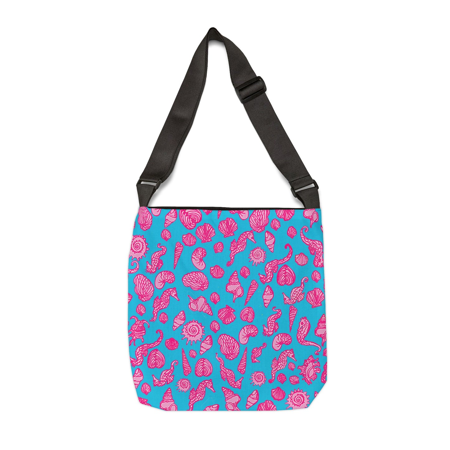 Adjustable Tote Bag with All Over Coastal Seashore Lilly Inspired Print