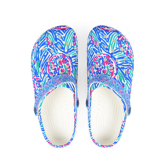 Womens & Youth All Over Print Coastal Seaside Splash Island Life Foam Clogs