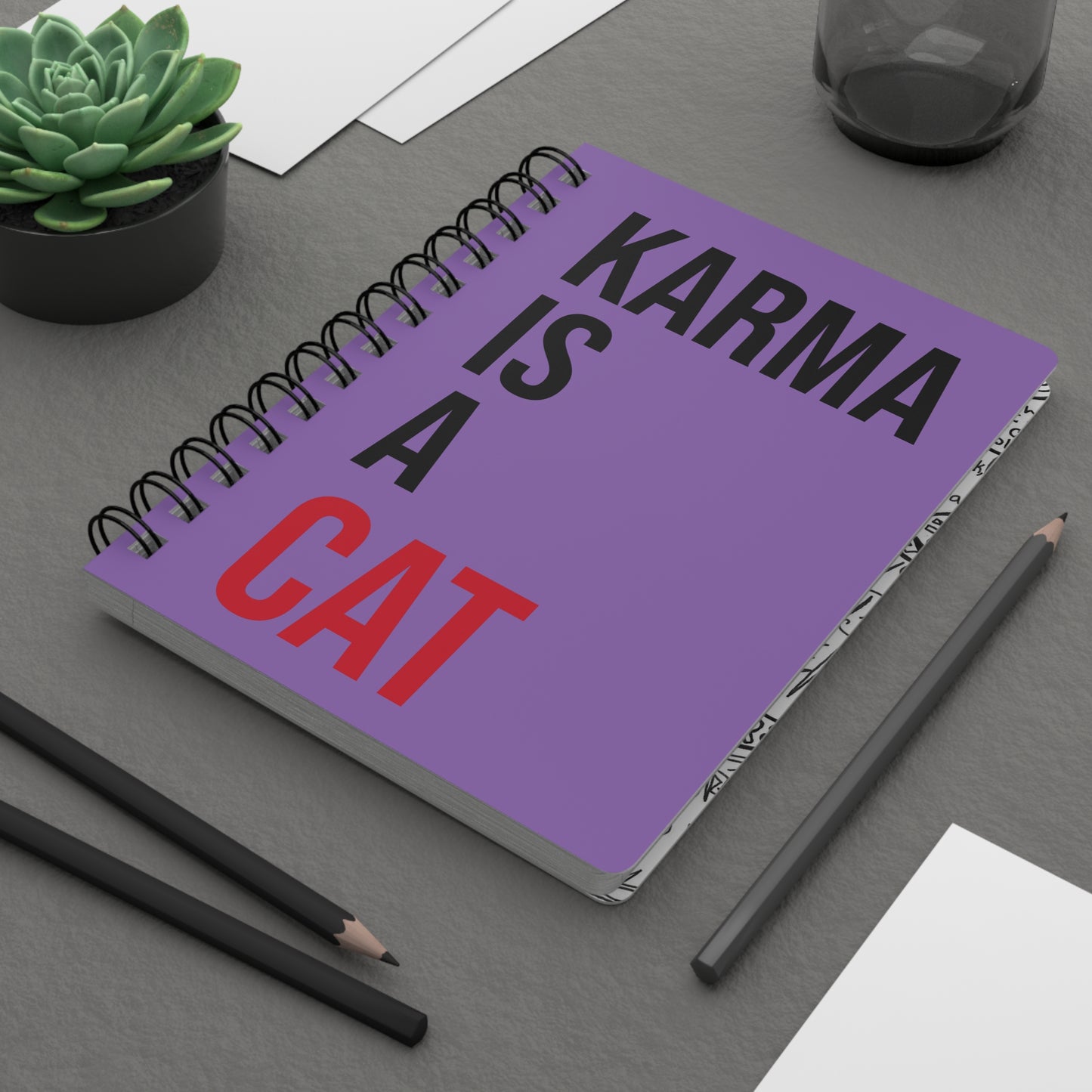 Spiral Notebook and Journal Swiftie Karma is a Cat