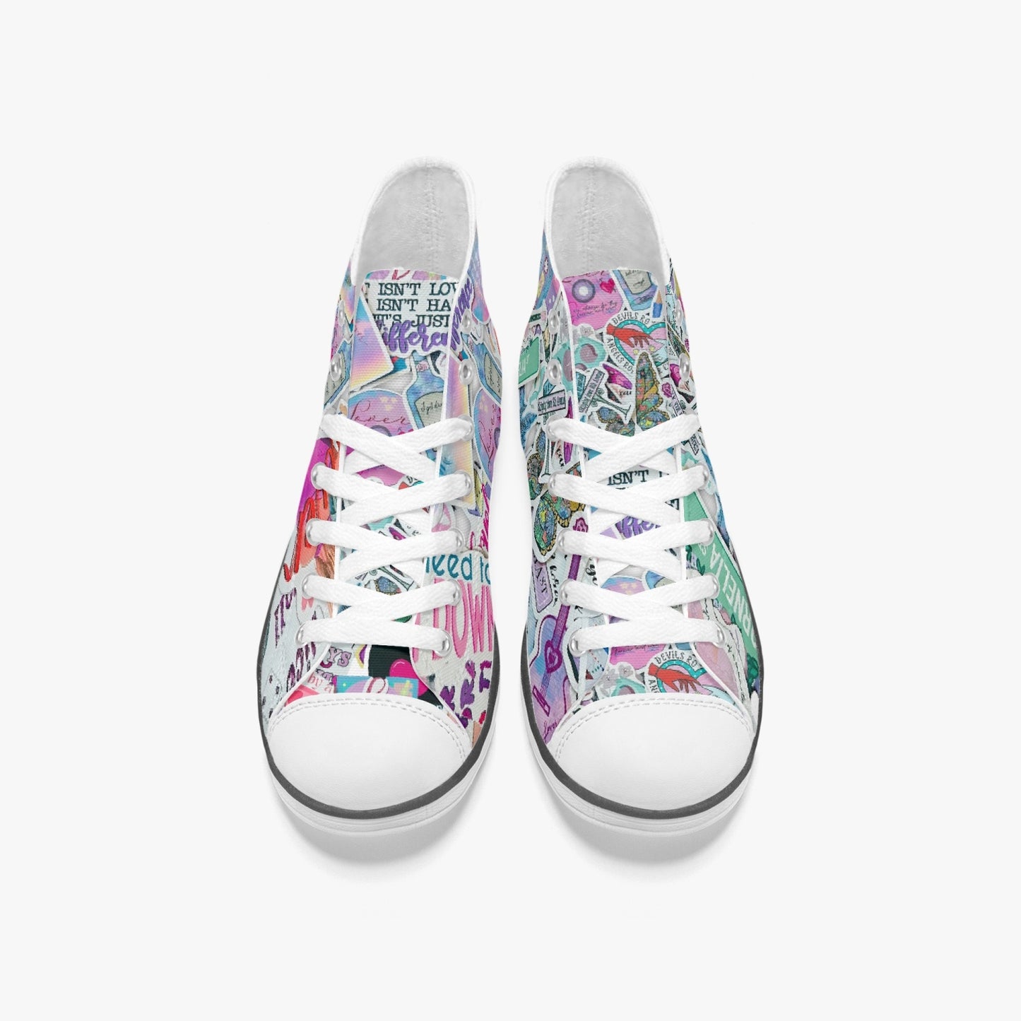 Swifties Kids and Youth Sticker Fun High Top Canvas Sneakers