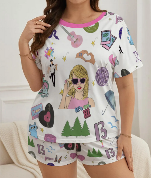 Women's Loose Short-Sleeve Shorts Loungewear (Retired)