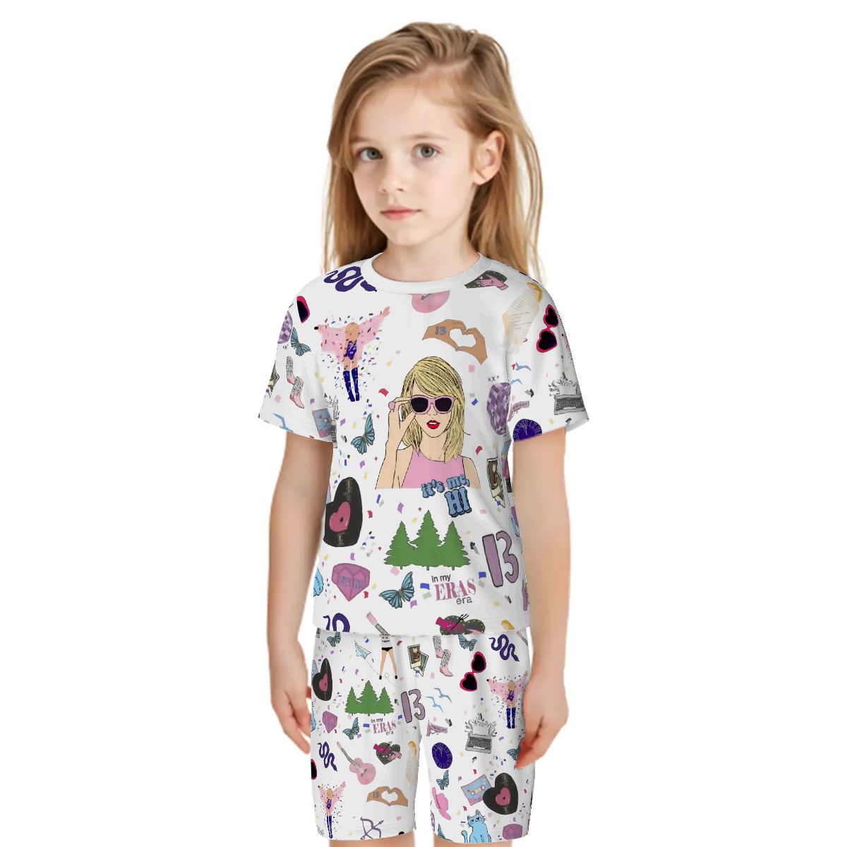 Pajama Sets for Kids Crew Neck Short Sleeve