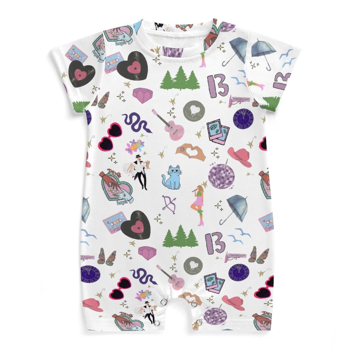 Short Sleeve Baby Bodysuit Romper PLR (All-Over Printing)